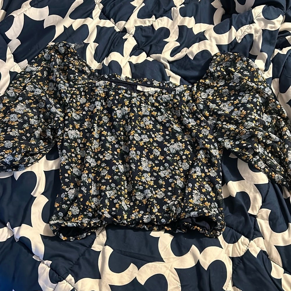 Lush cropped peasant blouse